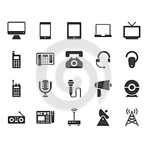 Communication device icon set.Vector illustration
