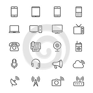 Communication device thin icons