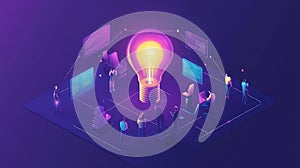 communication enhancing teamwork in isometric style