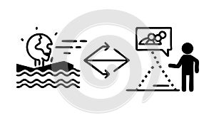 Communication Flow Exchange: Interconnected Ideas Icon, vector design Generative AI