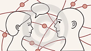Communication Flow Between Two Heads Vector, vector design Generative AI
