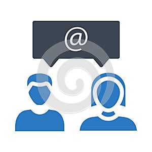 Communication glyph colour vector icon