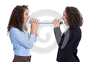 Communication or gossip concept: screaming woman having troubles