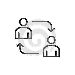 Communication icon. Business teamwork, team building, work group and human resources minimal thin line web icon set