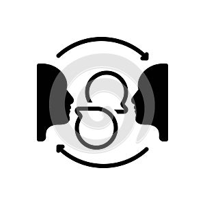 Black solid icon for Communication, dialect and talk