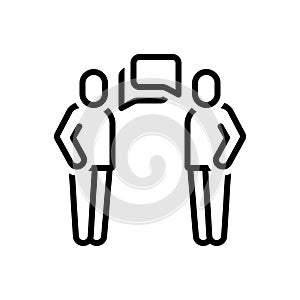 Black line icon for Communication, dialogue and talk