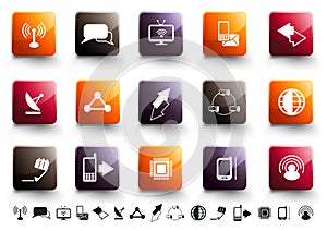 Communication Icon Set | Warm High Gloss