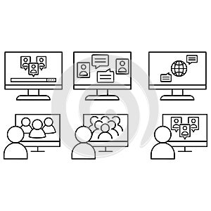 Communication icon vector set. Interaction illustration sign collection. connection symbol. Chat logo.