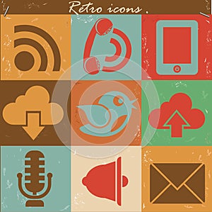 Communication icons,Retro style