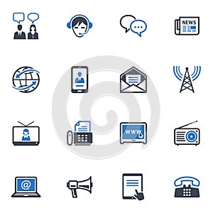Communication Icons, Set 2 - Blue Series