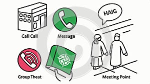 Communication icons set, message and connection symbols. vector design Generative AI