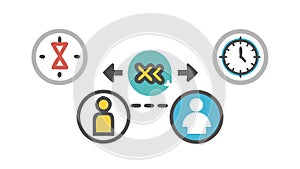 Communication and information exchange, social interaction, network, vector design Generative AI