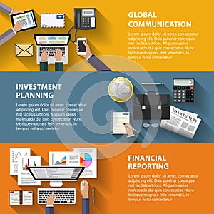 Communication, investment and reporting concept