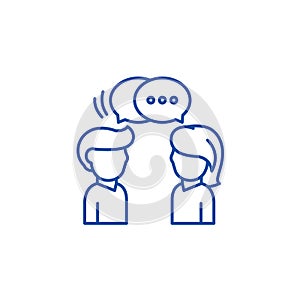 Communication line icon concept. Communication flat  vector symbol, sign, outline illustration.