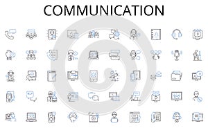 Communication line icons collection. Analytical, Intellectual, Savvy, Bright, Logical, Perceptive, Clever vector and