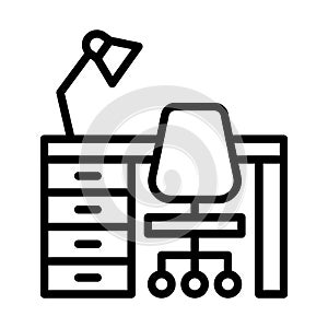 Desk Line Style vector icon which can easily modify or edit photo