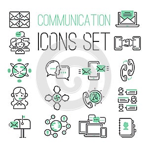 Communication network icons vector illustration.
