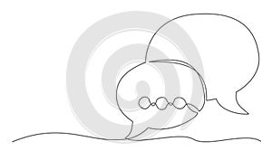 Communication One line drawing isolated on white background