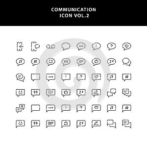 Communication outline icon set