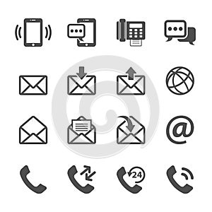 Communication of phone and email icon set, vector eps10