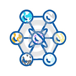 communication quantum technology icon doodle illustration