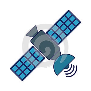 Communication satellite technology isolated blue lines