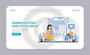 Communication and Social Media concept. Flat vector illustration