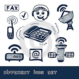 Communication and social network web icons set