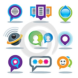 Communication of social people in world logo community media and internet network service