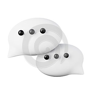 Communication speech bubbles high quality 3D render illustration. Social media chat app concept icon.