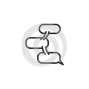 Communication speech bubbles line icon