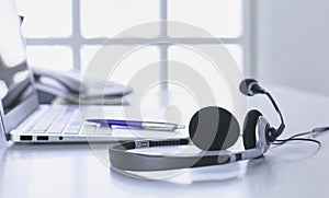 Communication support, call center and customer service help desk.