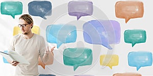 Communication Talking Icon Speech Bubble Concept