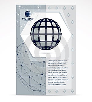 Communication technologies business corporative flyer template.