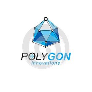 Communication technologies modern logo. Abstract construction vector.