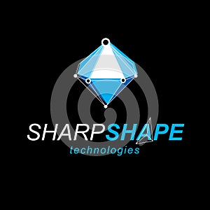 Communication technologies modern symbol. Abstract 3D polygonal