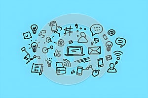 Communication and technology doodles