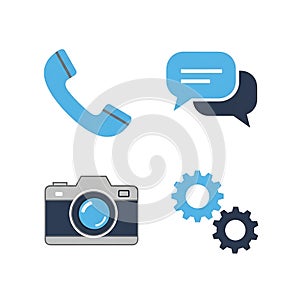Communication and Technology Icons Set