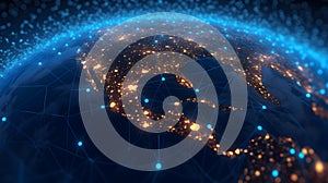 Global world network and telecommunication on earth