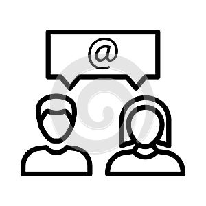 Communication thin linet vector icon