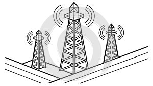Communication tower icon. Wireless network signal vector design Generative AI