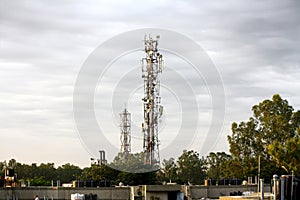 Communication tower with microwave parabolic antenna : (pix Sanjiv Shukla)