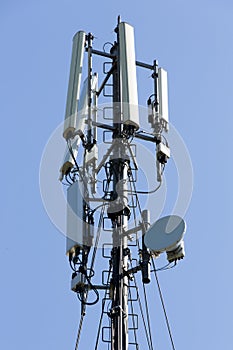 Communication tower in the mountain