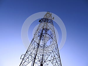Communication tower at night