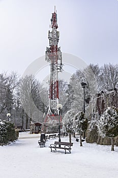 Communication tower on Parkowa Mountain in Krynica Zdroj