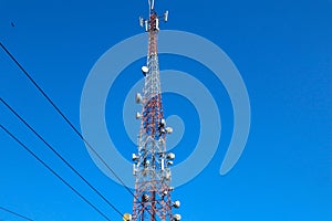 Communication tower. Telco Trellis for 3G 4G 5G Apocalypse