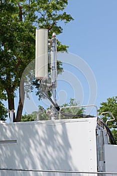 Communication Tower telephone relay antenna station cellular in city building