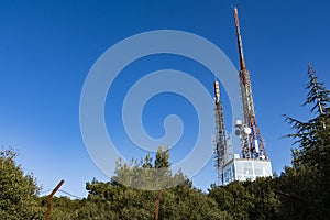 Communication towers, antennas and dishes photo