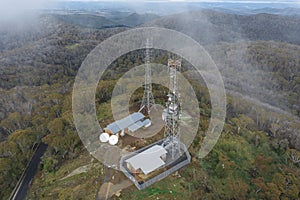 Communication towers on Mount Canobolas in the New South Wales regional town of Orange