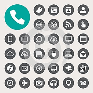 Communication and transportaion icon set